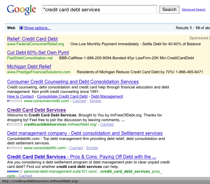 Credit Card Debt Services